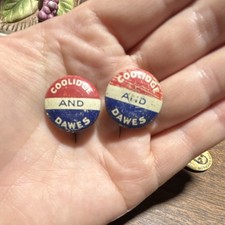 Vintage Coolidge and Dawes Campaign Election Politics Pinback Buttons picture