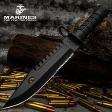 USMC Marines M-9 Blackout Bayonet Combat Fixed Blade Bowie Knife UC3531 New picture