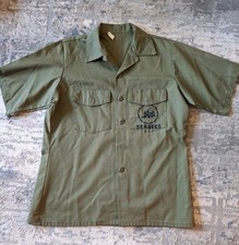 Vintage US Navy Seabees Army Shirt Mens Utility 46