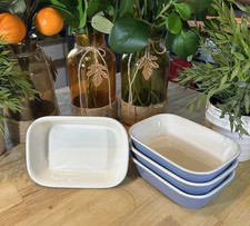 Vintage Hall China #420 Light Blue Rectangular Casserole Baking Dishes, Set of 4 picture