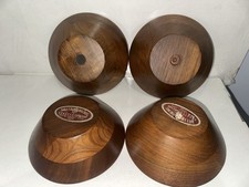 VTG Krauss Furniture Solid Walnut Salad Bowls Set of 4 Mid Century Amana Iowa picture