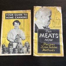 Lot of 2 Vintage 1930s Kerr Glass Home Canning Booklets Guide & Can Meats Now picture