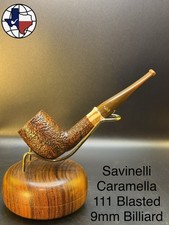 Vintage Savinelli Caramella 111 Blasted 9mm Billiard Tobacco Pipe picture