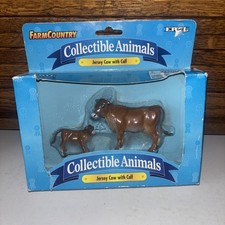 Vtg 1997 ERTL Farm Country Collectible Animal's- Jersey Cow With Calf NEW #4507 picture