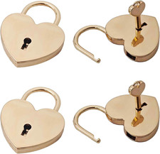 1PC 2.2 X 1.7In Mini Heart Shaped Padlock with Keys, Small Metal Decorative Lock picture
