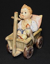 Rare Hummel I'm Carefree #633 Figurine Signature On Back Of Wagon, GB price $500 picture