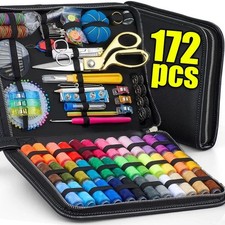 172pc Home Travel Sewing Kit Thread Threader Needle Tape Measure Scissor Thimble picture