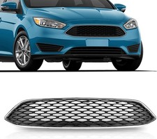 Front Upper Honeycomb Style Grille Black with Chrome Trim Compatible with 2015 picture
