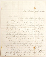 1859 Handwritten Letter West Meriden CT Methodist Church Fair July 4th Victorian picture