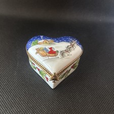 Limoges Christmas Heart Trinket Box picture