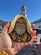 Saint Gabriel Urgebadze Orthodox Icon on Sea Stone | Made to Order picture
