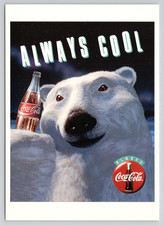 1993 Coca Cola Always Cool Polar Bear Advertising Postcard picture