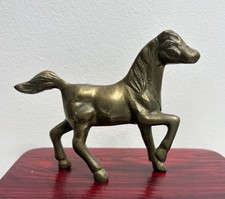 🔥Beautiful Rare 4” Vintage Brass Metal Horse Figurine Figure MCM picture