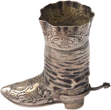 Antique German Silver (800) Boot Match Safe Holder picture