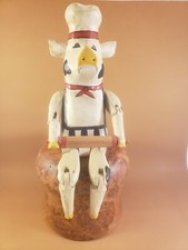 Wooden Cow Hand Made Jointed Country Rustic Farmhouse Decor  RARE HTF picture