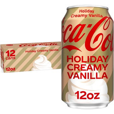 NEW Coca-Cola Holiday Creamy Vanilla Soda 12 fl oz Cans 12 Pack 🎄 LIMITED EDITI picture