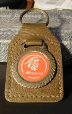 Vintage 1950's-1960's Ford Mercury Keychain Leather and Metal Nice. picture