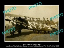 OLD LARGE HISTORIC AVIATION PHOTO US ARMY WWI 94th AERO SQUADRON & PLANE picture