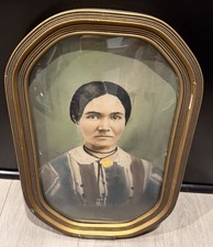 Vintage Portrait Convex Bubble Glass Picture Frame 1836 - 1909 picture