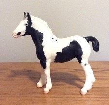 Vintage Breyer Horse Spotted Draft Foal #776 Matt Black Blue Eyes USA 1996 EUC picture