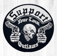 🔥SUPPORT YOUR LOCAL OUTLAWS BIKERS MOTORCYCLES EMBROIDERED IRON / SEW ON PATCH picture
