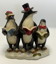 Vintage Tii Collections Penguin Christmas Singing Carolers Trio Figurine picture