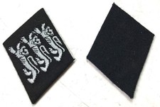 WWII GERMAN WAFFEN ENLISTED 3 Lions Britisches Freikorps COLLAR RANK TABS- picture