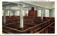 Ye Olde Rockingham Meeting House Rockingham Vermont Vt Ct American Art Postcard picture