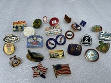 Vintage Lot of Collectable Pinback Button Enamel Lapel Pins picture