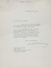 Herbert Hoover 1934 Typed Letter Signed - To Jane Addams -