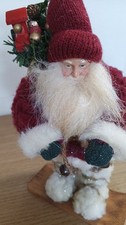 Vintage Victorian Santa Claus On Ski With Pack On Back picture
