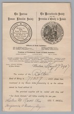 Rare 1907 MSPCA Band of Mercy Document Boston MA George Angell Animal Welfare picture