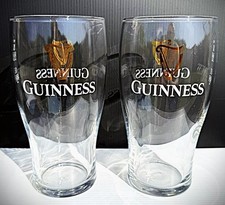 Guinness Pint Glass x 2 - Tulip - 20oz -M25 - Brand New. picture