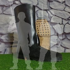 WW2 German M39 Marching Boots Repro WH SS Leather Studded Sole Black Reenactment picture