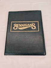 Vintage 1980s Bennigan’s Restaurant Menu Texas S&A Corp Green Padded Cover picture