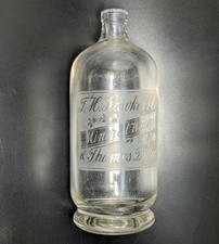 Antique Mineral Water Bottle T.H. Hawkes & Co Thames Ditton Siphon Victorian picture