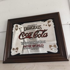 Vintage 1970s Coca Cola Pub Mirror Sign Framed Intercraft Industries 13x16 Coke picture