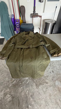 WWII US Army OD Trench Overcoat with Belt - Original Militaria picture
