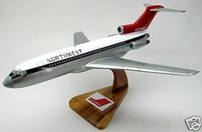 B-727 Northwest Airlines Boeing 727 Airplane Mahogany Wood Model Small New picture