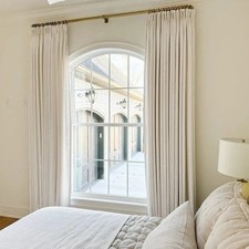 TWOPAGES Liz Linen Drape Pleated Curtains (2) 40