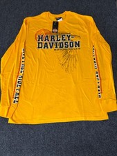 Men's Harley Davidson Long Sleeve T-Shirt - New York City - Yellow - Size Large picture