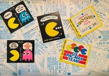 1980 Fleer Pacman Pac Man Sticker No Eyes Blue Back ~Pick A Sticker~ picture