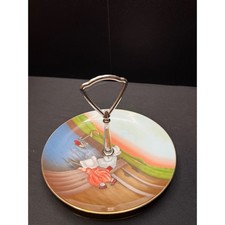 Royal Bayreuth Sun-Bonnet Babies Sunday Fishing Handled Cake Plate 1974 Germany picture