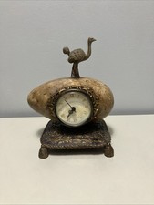 Rare Vintage Ostrich Atop Egg Quartz Clock- Unique picture