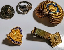 Vintage BSA Boy Scout Medals Pins Neckerchief Slide & Ring Nice Lot picture