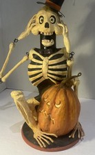 RARE Rucus Studio  Bethany Lowe Skeleton Pumpkin Halloween Figure Skeleton Sam picture
