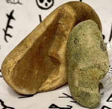 Native American/Man Made Authentic Hand Carved Stone  Effigies 2 total, 4.8 oz  picture