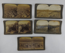 Vintage Keystone War Stereoview Cards Lot (5) Soldiers Trenches Military Scenes picture