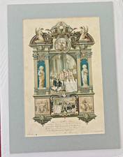 1914 Gorgeous Confirmation Certificate  Filled in w/ A Name & Date w/Border  * picture