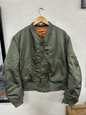 1965 Alpha Industries MA-1 MIL-J-8279D USAF Flight Bomber Jacket OD Green XL picture